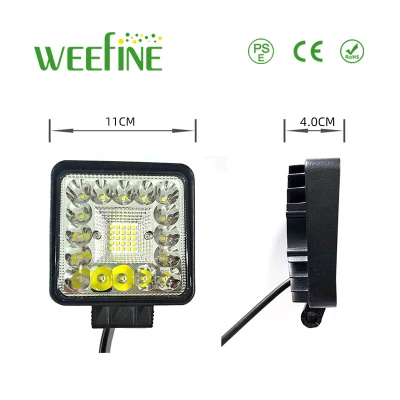 Weefine 브랜드 123W 정사각형 트럭 CREE 3030 LED 작업등